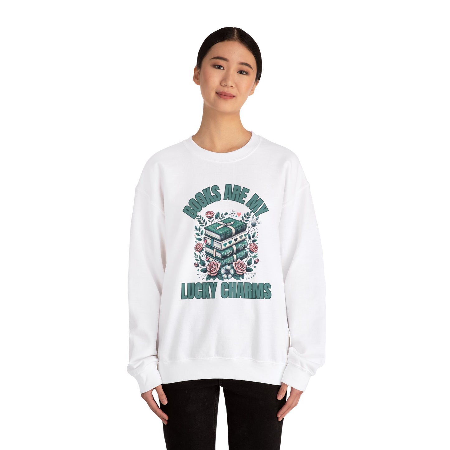 Books are My Lucky Charms S. Patrick's  Day  Crewneck Sweatshirt