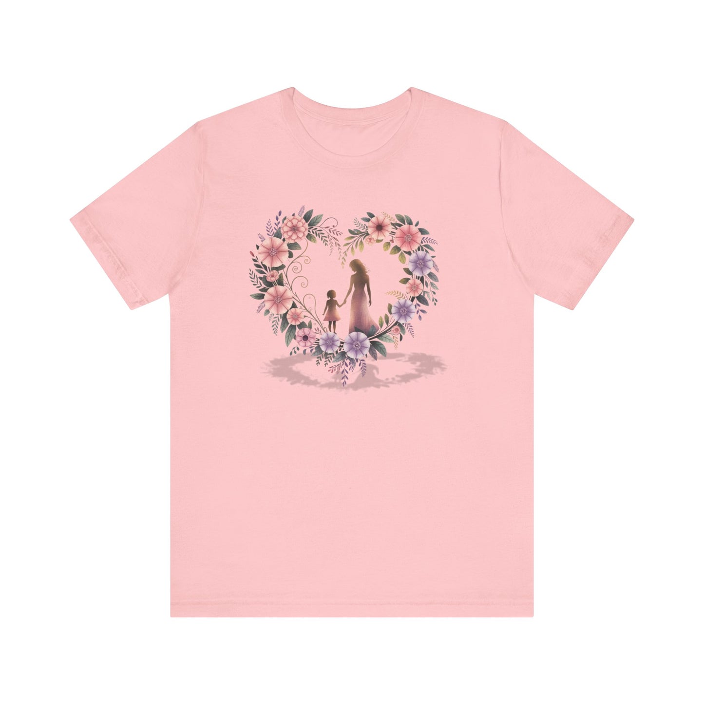 Mother Daughter Heart Flowers T-Shirt, Mommy Daughter Matching Tee, Family Love Shirt, Floral Heart Mother's Day Gift, Women's Graphic Tee