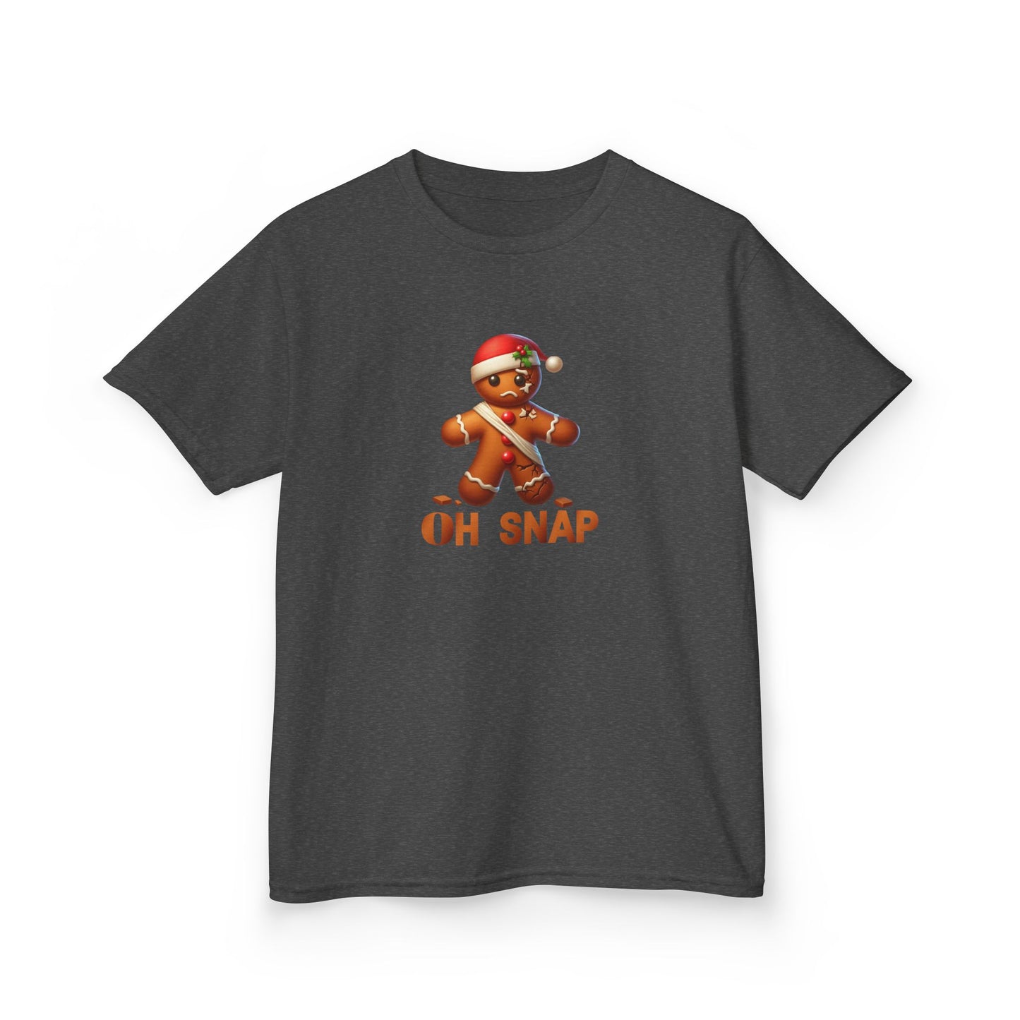 Gingerbread Oh Snap Kids Tee, Funny Holiday Shirt, Christmas Youth Top, Cookie Design Children's T-Shirt, Crack Pattern Boys Girls Gift,