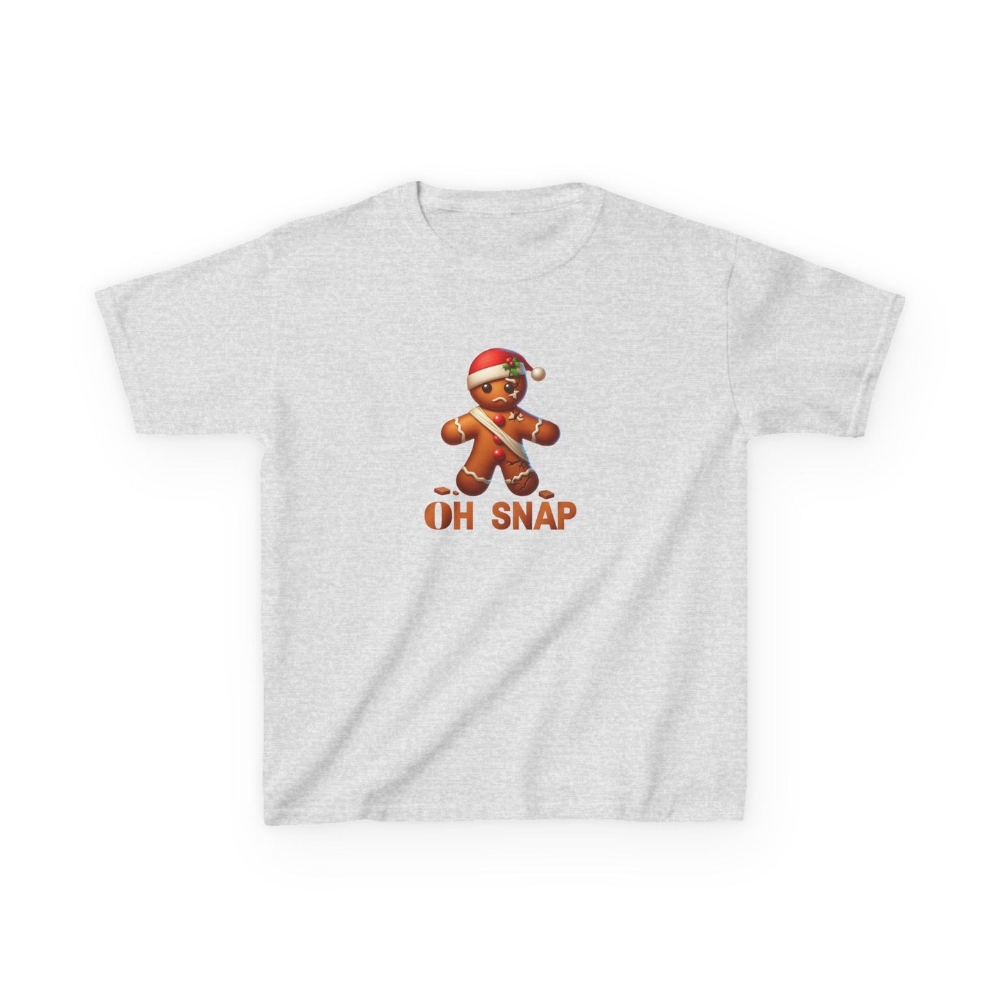 Gingerbread Oh Snap Kids Tee, Funny Holiday Shirt, Christmas Youth Top, Cookie Design Children's T-Shirt, Crack Pattern Boys Girls Gift,