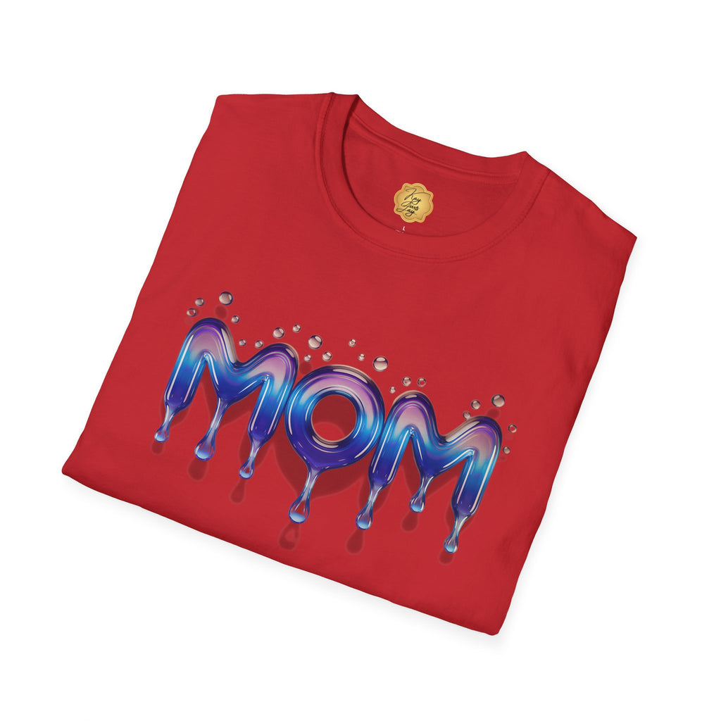 MOM Drip Graphic T-Shirt — Colorful Liquid Script Mother's Day Tee