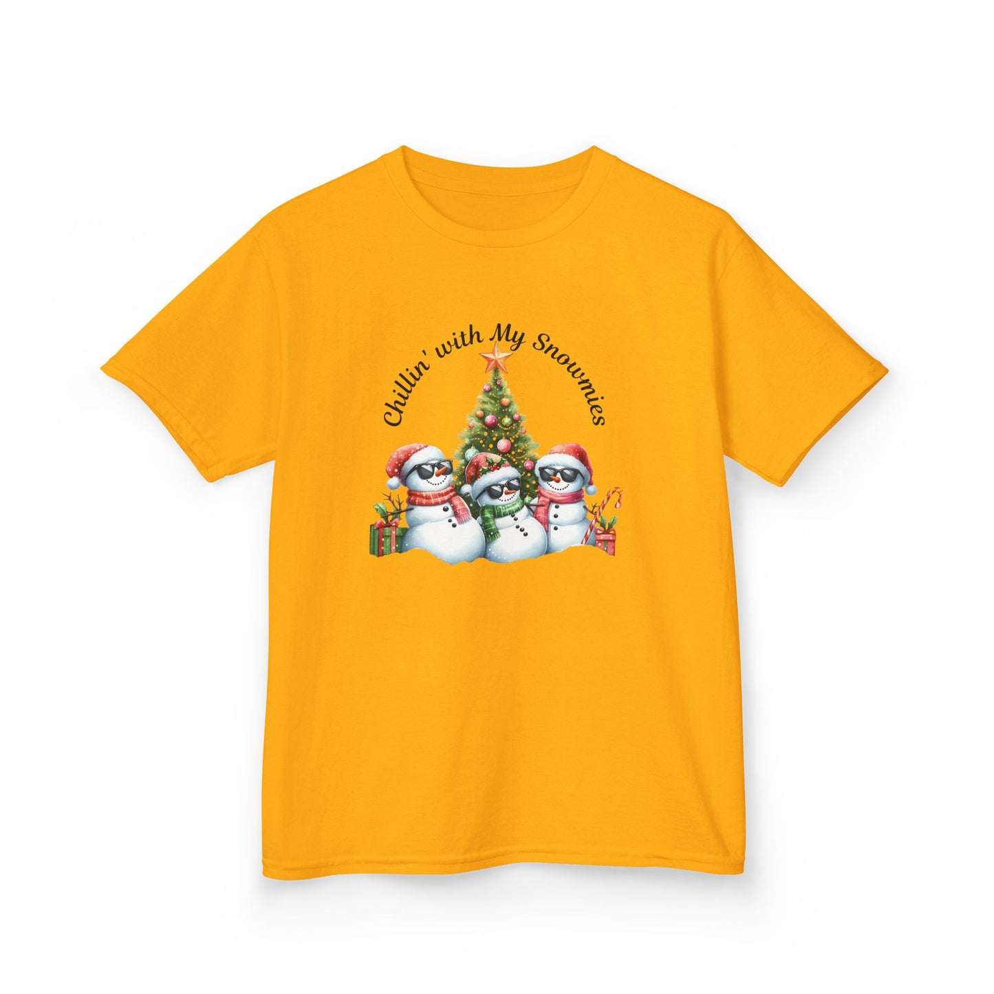 Christmas Kids Tee, Chilling with my Snowmies Shirt, Holiday Youth T-Shirt, Snowman Children's Top, Festive Toddler Clothing, Winter Kid's