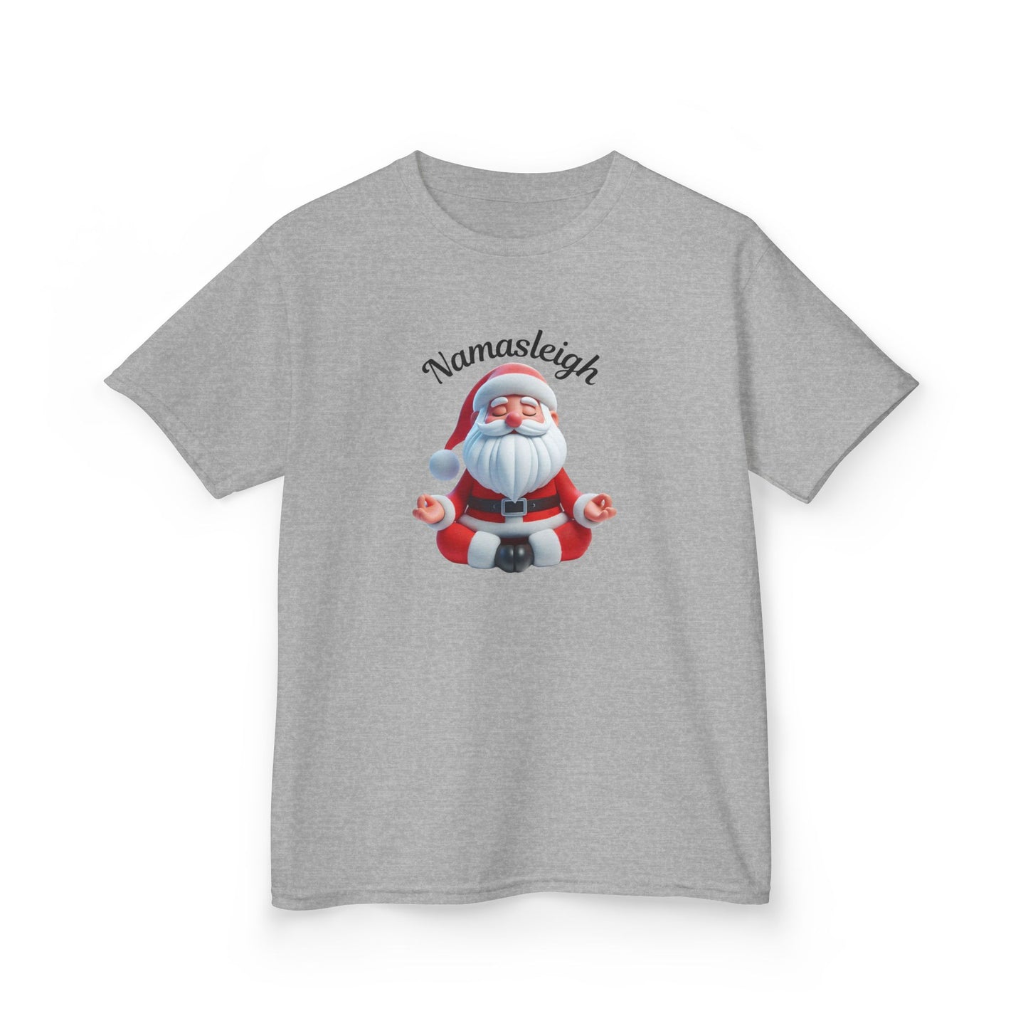 Christmas Santa Namasleigh Kids Tee Shirt, Santa Meditation Kids T-shirt, Holiday Kids Clothing, Festive Children's Apparel, Christmas Gift