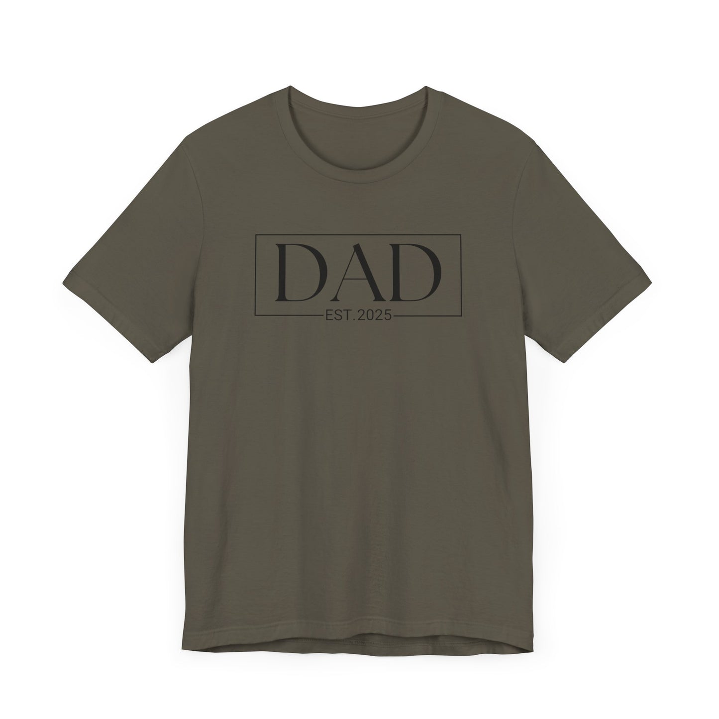 Custom Personal Stylish Dad T-Shirt, Gift for New Dads, Father's Day Tee, Casual Wear for Dads, Est. 2025, Unisex Jersey Tee