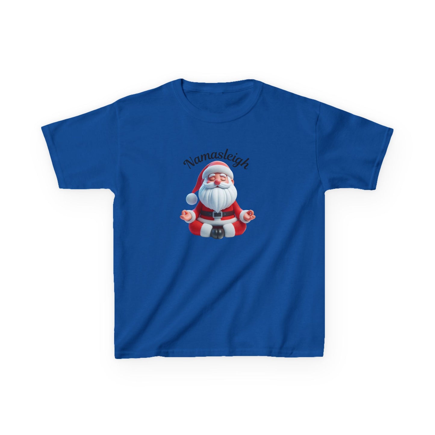 Christmas Santa Namasleigh Kids Tee Shirt, Santa Meditation Kids T-shirt, Holiday Kids Clothing, Festive Children's Apparel, Christmas Gift