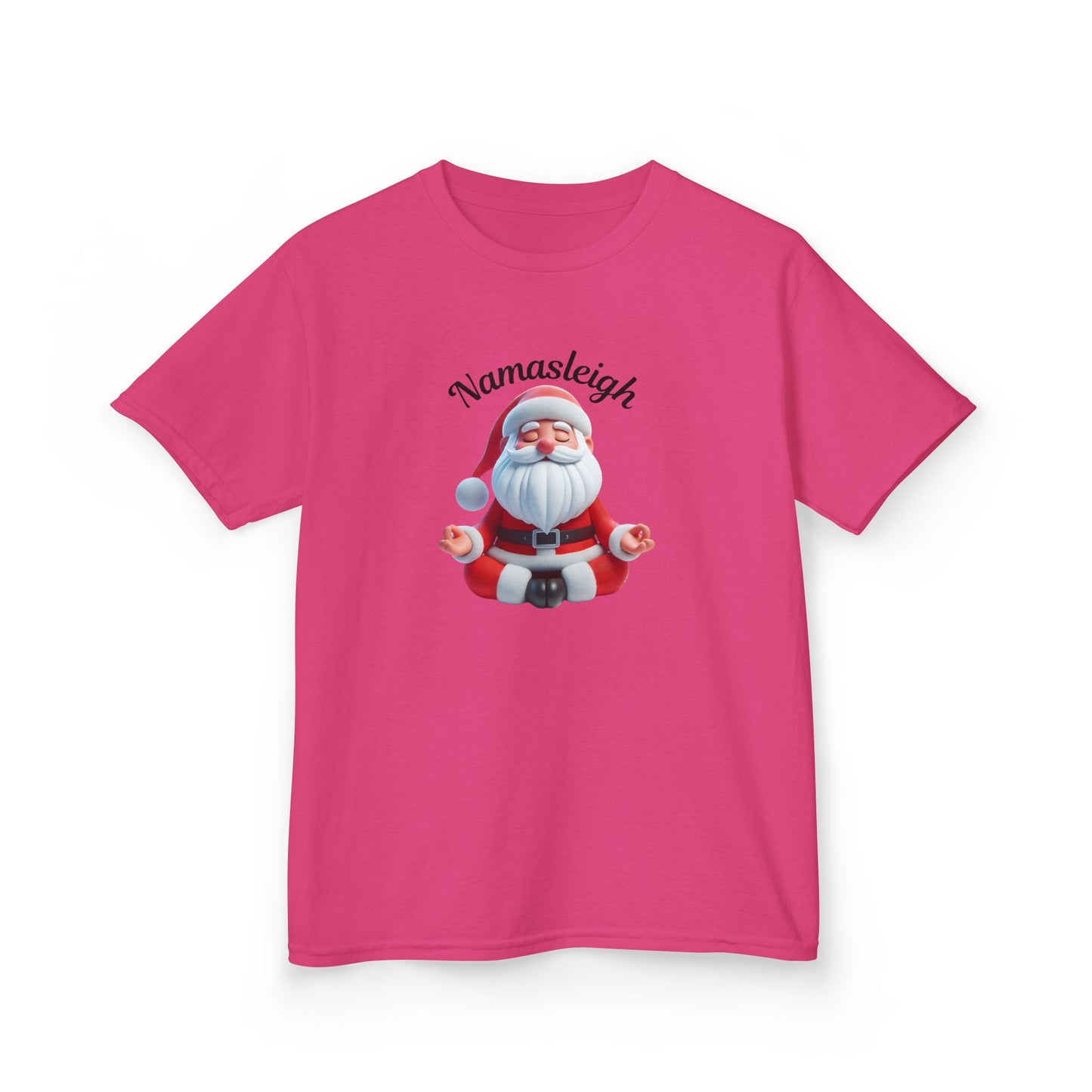 Christmas Santa Namasleigh Kids Tee Shirt, Santa Meditation Kids T-shirt, Holiday Kids Clothing, Festive Children's Apparel, Christmas Gift