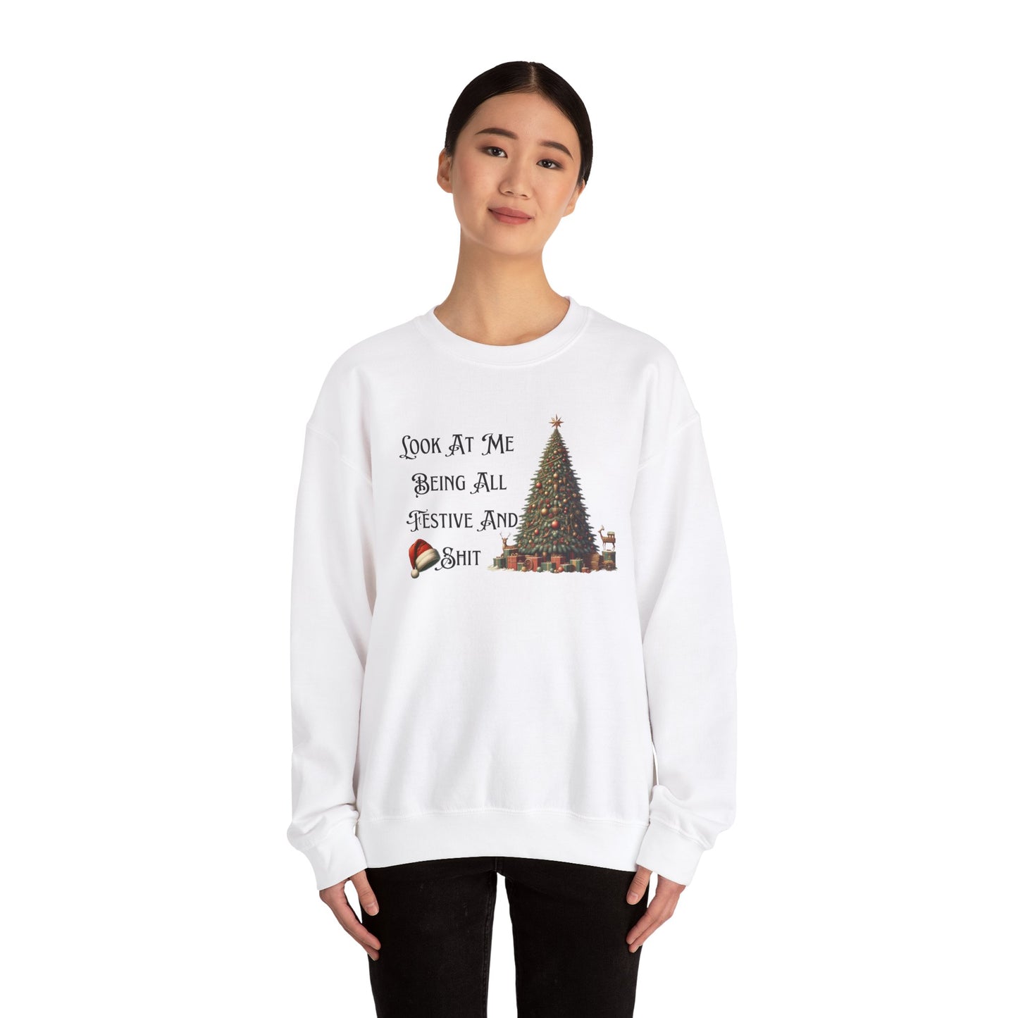 Funny Christmas Unisex Sweatshirt, Vintage Tree Design, Black Sheep Family Gift, Festive Holiday Shirt, Xmas Jumper