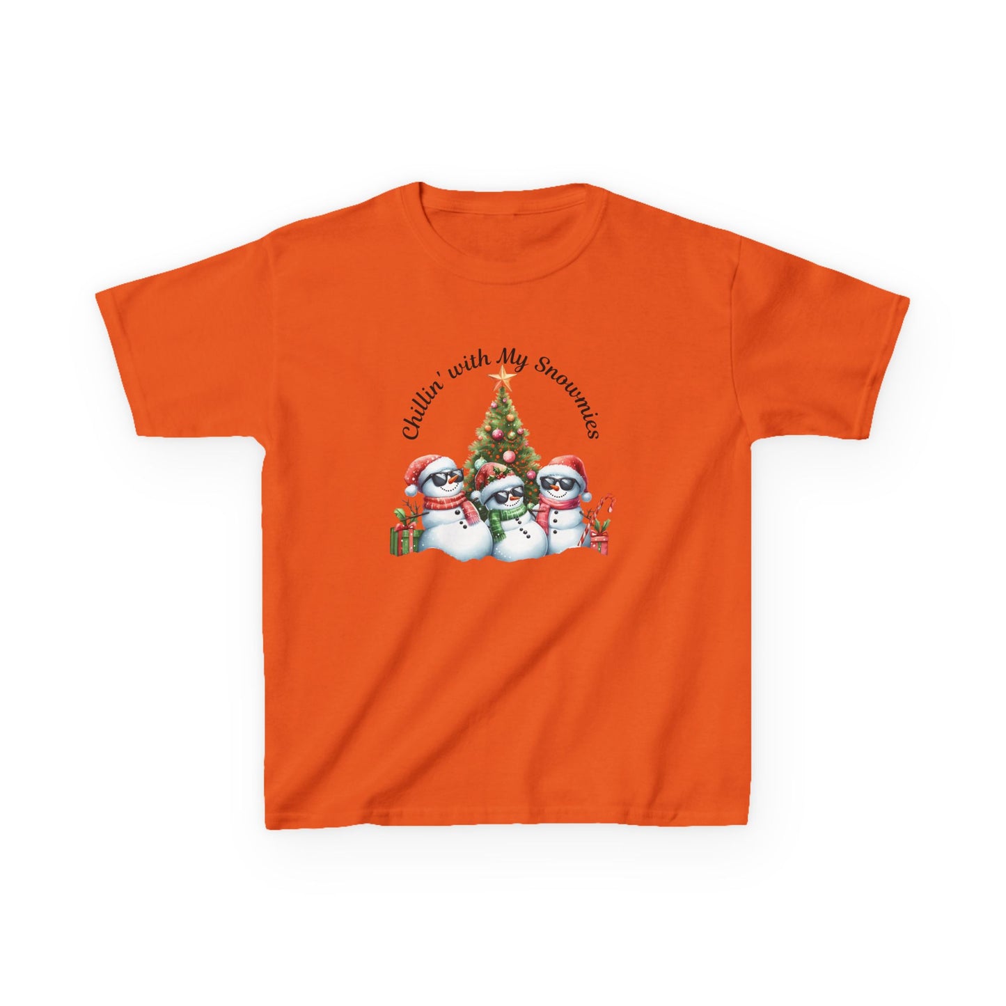 Christmas Kids Tee, Chilling with my Snowmies Shirt, Holiday Youth T-Shirt, Snowman Children's Top, Festive Toddler Clothing, Winter Kid's