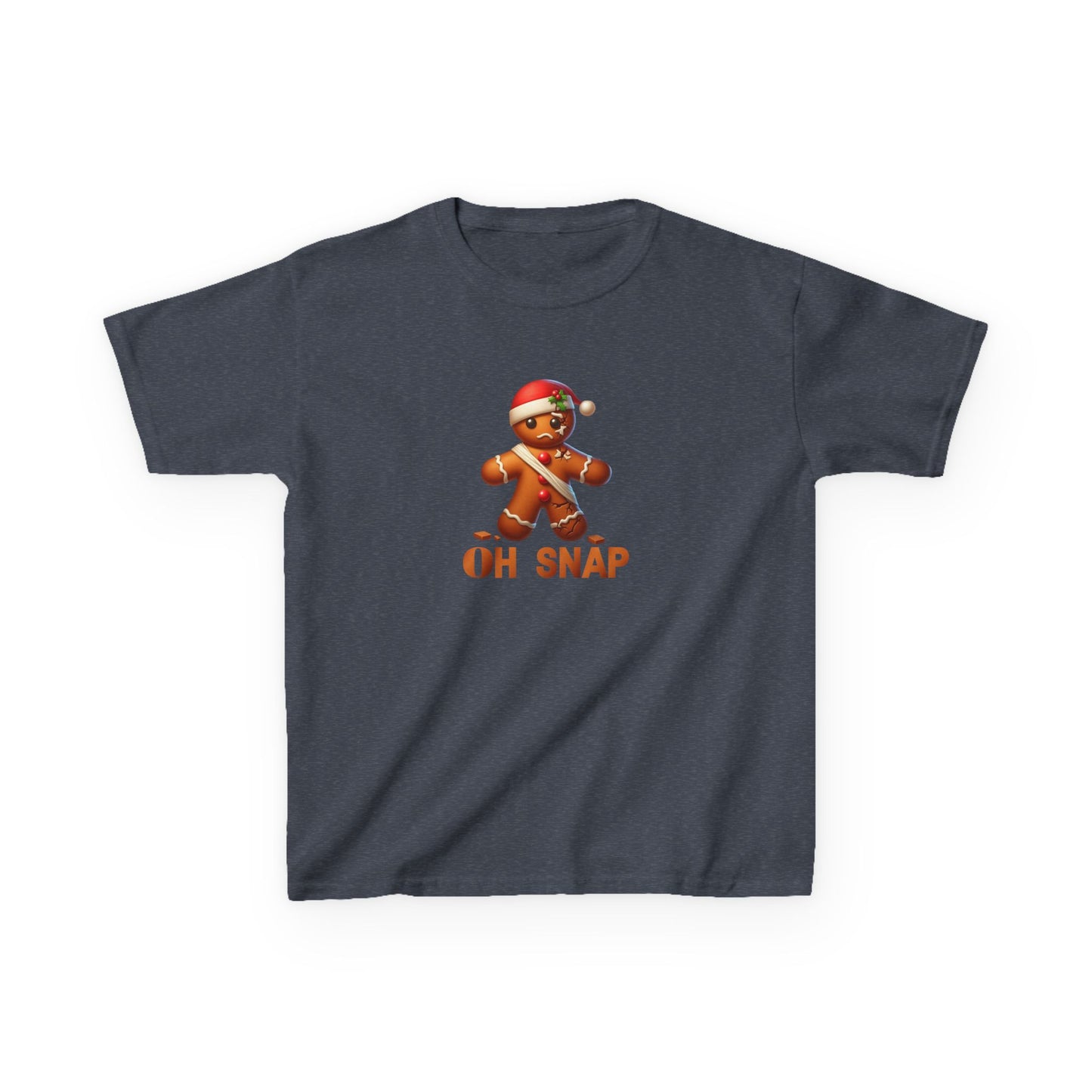 Gingerbread Oh Snap Kids Tee, Funny Holiday Shirt, Christmas Youth Top, Cookie Design Children's T-Shirt, Crack Pattern Boys Girls Gift,