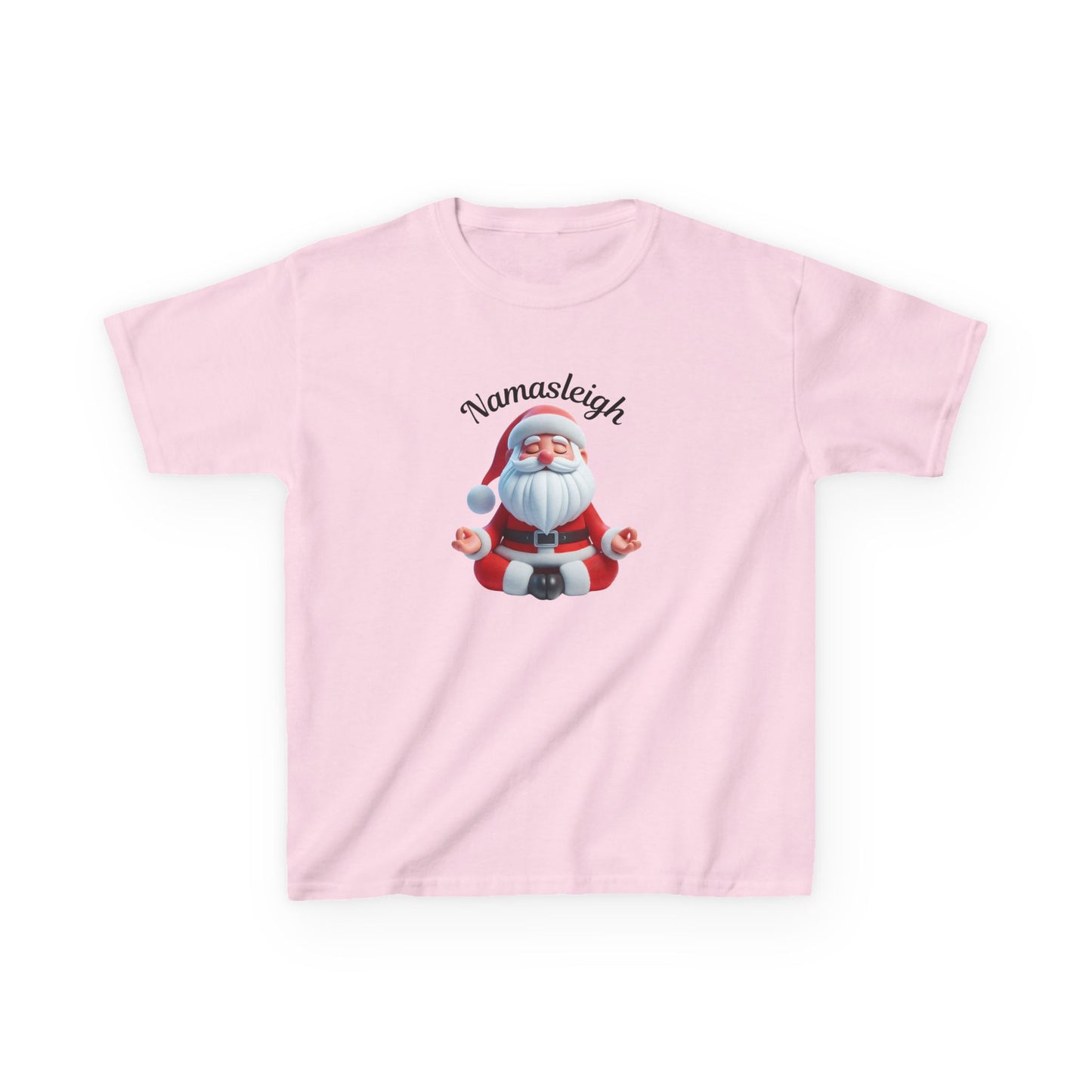 Christmas Santa Namasleigh Kids Tee Shirt, Santa Meditation Kids T-shirt, Holiday Kids Clothing, Festive Children's Apparel, Christmas Gift