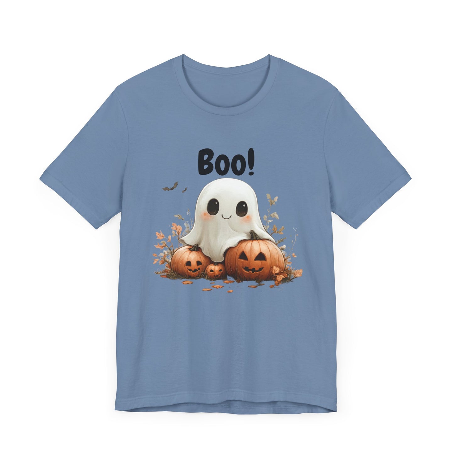 Cute Ghost 'Boo!' Unisex Jersey Tee for Halloween Celebrations