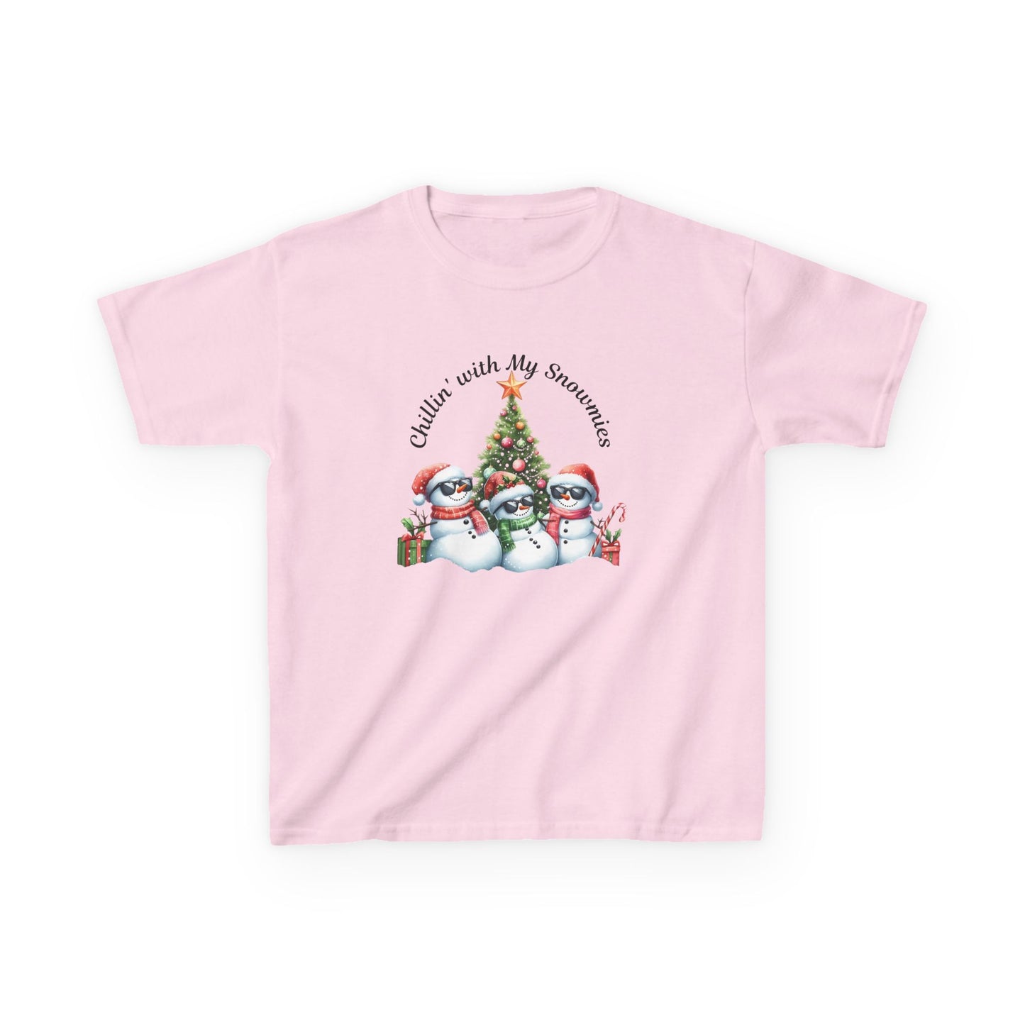 Christmas Kids Tee, Chilling with my Snowmies Shirt, Holiday Youth T-Shirt, Snowman Children's Top, Festive Toddler Clothing, Winter Kid's