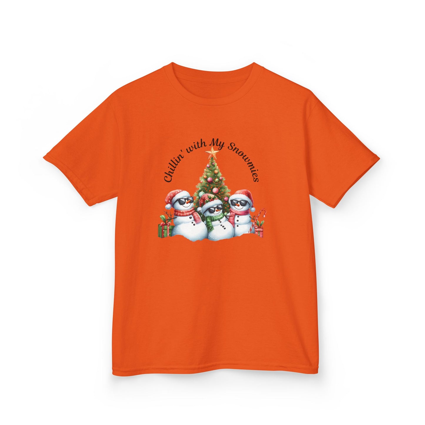 Christmas Kids Tee, Chilling with my Snowmies Shirt, Holiday Youth T-Shirt, Snowman Children's Top, Festive Toddler Clothing, Winter Kid's