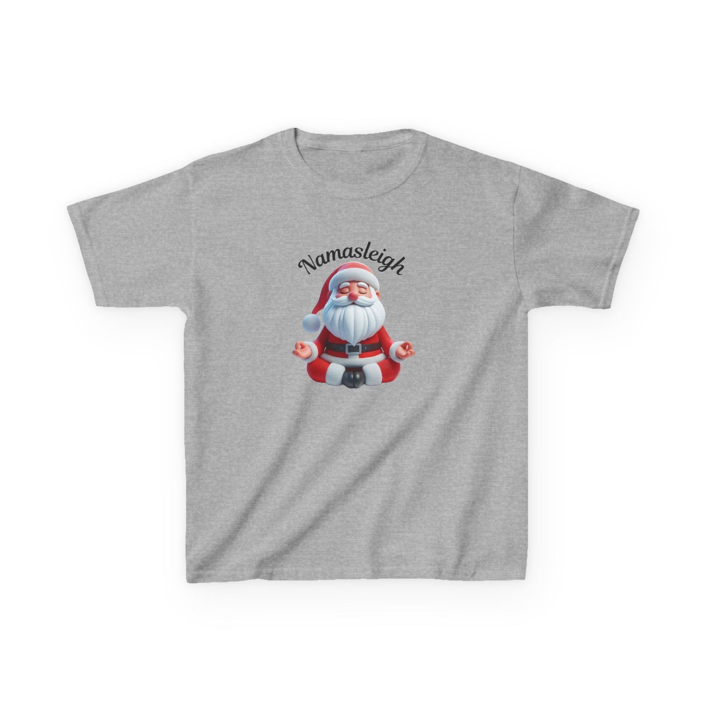 Christmas Santa Namasleigh Kids Tee Shirt, Santa Meditation Kids T-shirt, Holiday Kids Clothing, Festive Children's Apparel, Christmas Gift