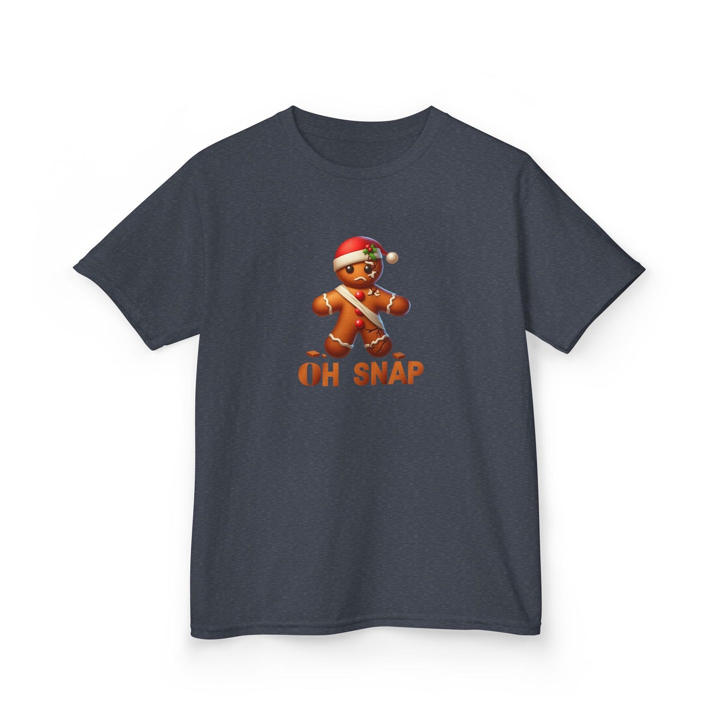 Gingerbread Oh Snap Kids Tee, Funny Holiday Shirt, Christmas Youth Top, Cookie Design Children's T-Shirt, Crack Pattern Boys Girls Gift,