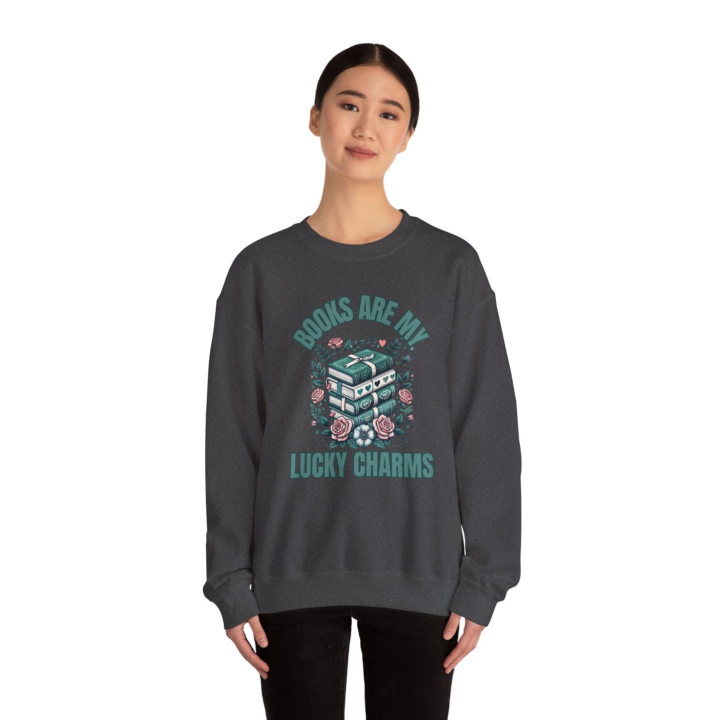 Books are My Lucky Charms S. Patrick's  Day  Crewneck Sweatshirt