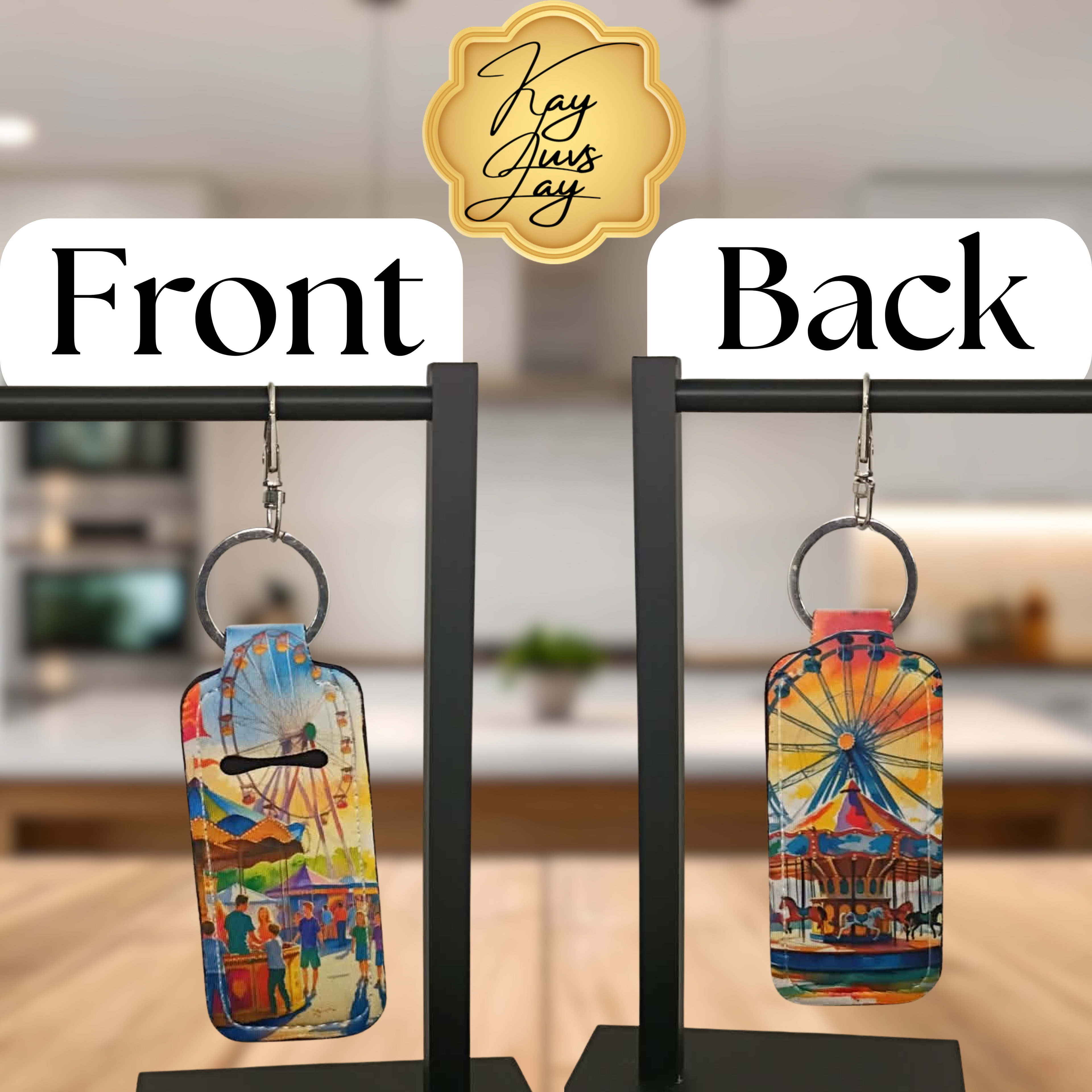 Summer Carnival Chapstick Holder Keychain – Colorful Fair Art