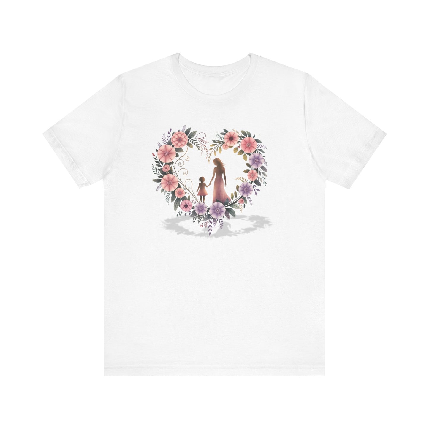Mother Daughter Heart Flowers T-Shirt, Mommy Daughter Matching Tee, Family Love Shirt, Floral Heart Mother's Day Gift, Women's Graphic Tee