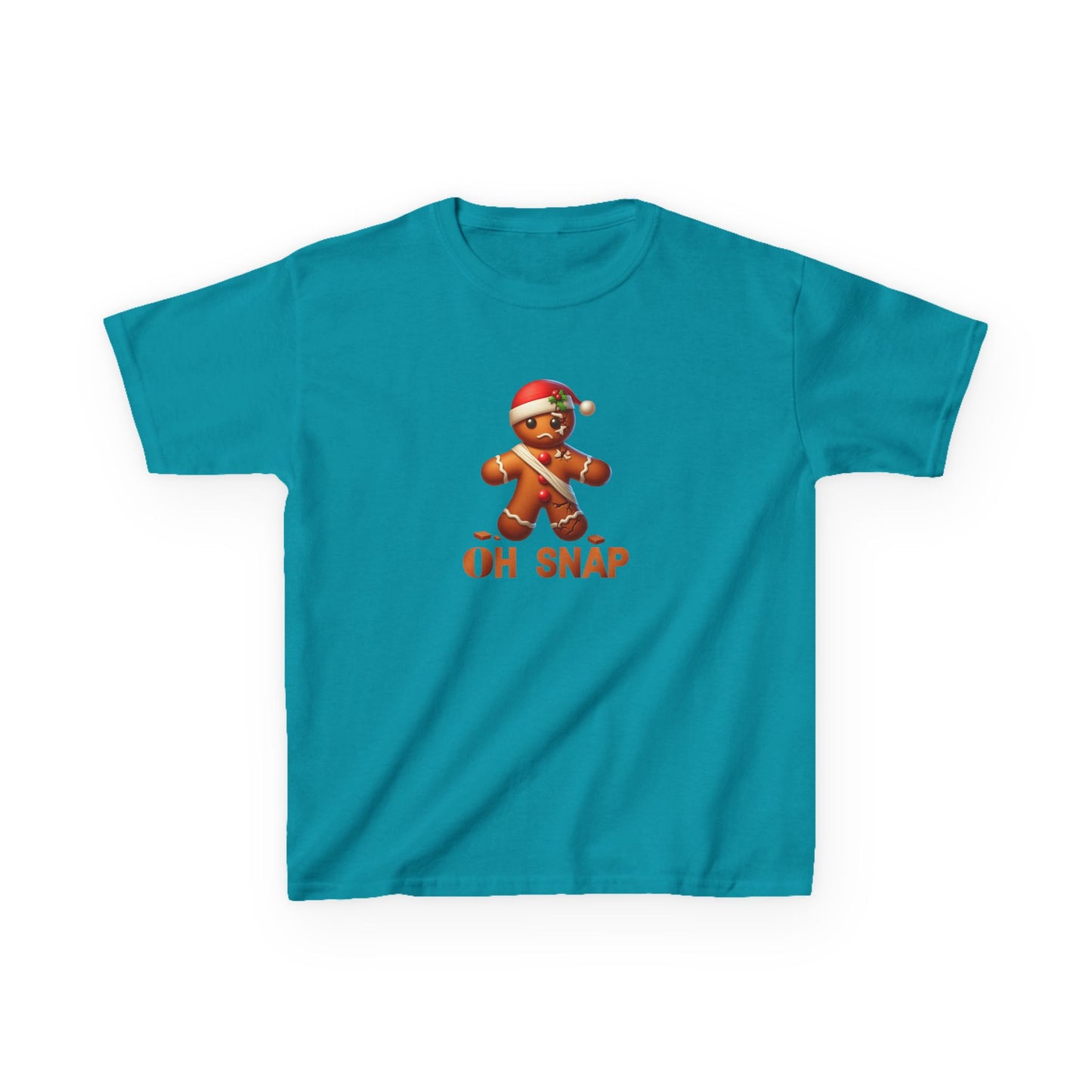 Gingerbread Oh Snap Kids Tee, Funny Holiday Shirt, Christmas Youth Top, Cookie Design Children's T-Shirt, Crack Pattern Boys Girls Gift,
