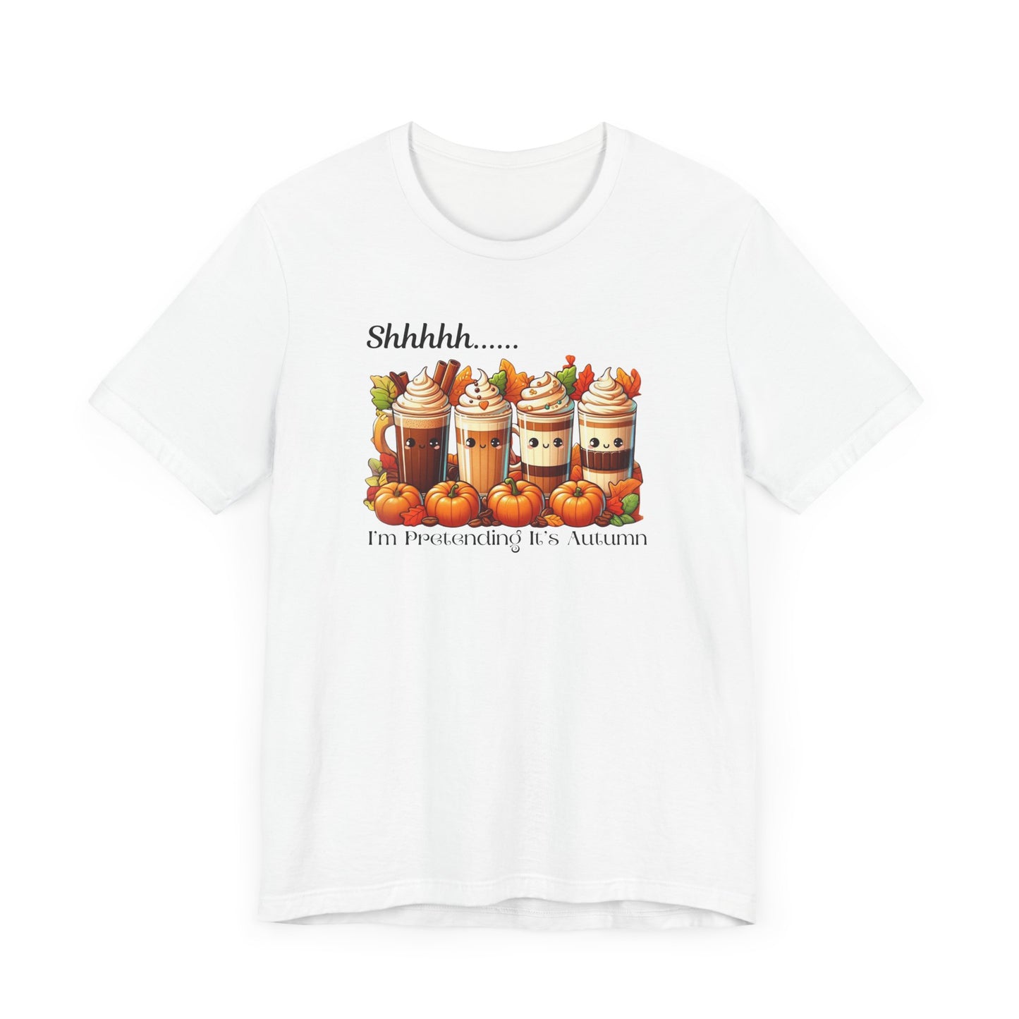 Whimsical Autumn Tee - Fall Vibes Shirt, Cozy Pumpkin Spice Graphic, Perfect for Friendsgiving, Halloween, or Autumn Outings, Unisex Jersey