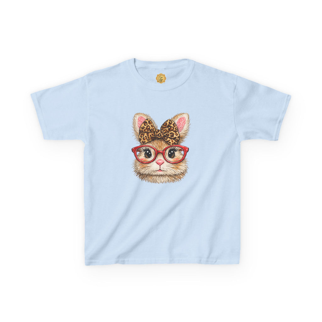 Cute Cat with Leopard Bow & Glasses Graphic
