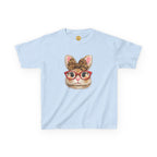 Cute Cat with Leopard Bow & Glasses Graphic