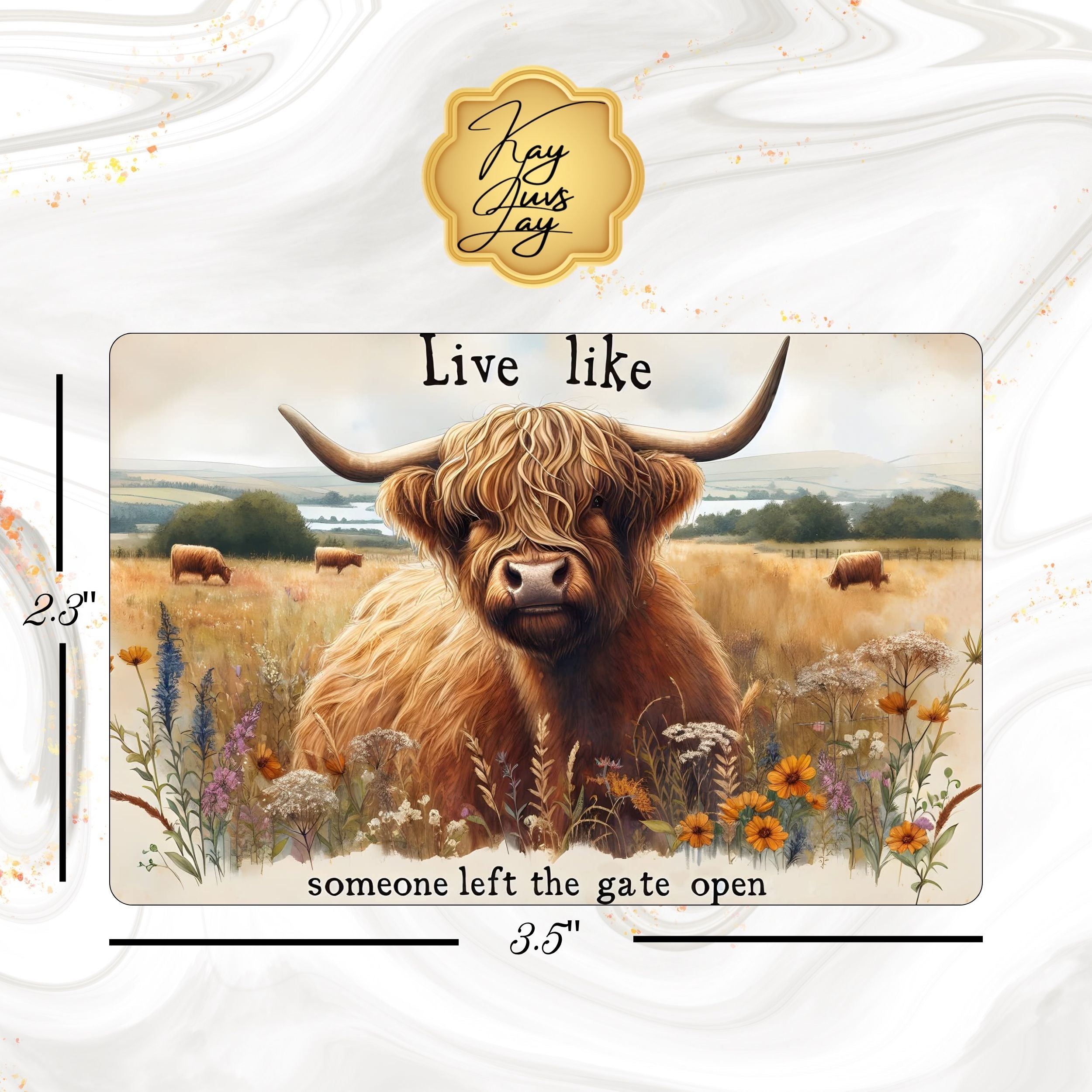 Live Like Highland Cow Sublimated Fridge Magnet – Decorative Kitchen Magnet