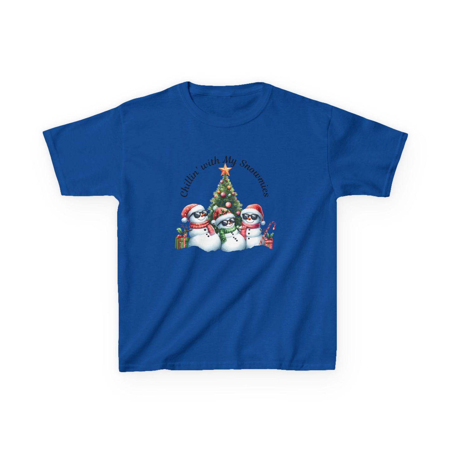 Christmas Kids Tee, Chilling with my Snowmies Shirt, Holiday Youth T-Shirt, Snowman Children's Top, Festive Toddler Clothing, Winter Kid's