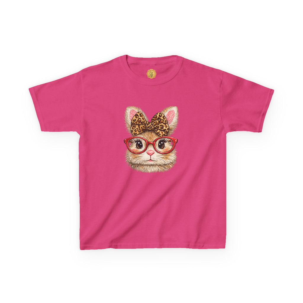Cute Cat with Leopard Bow & Glasses Graphic