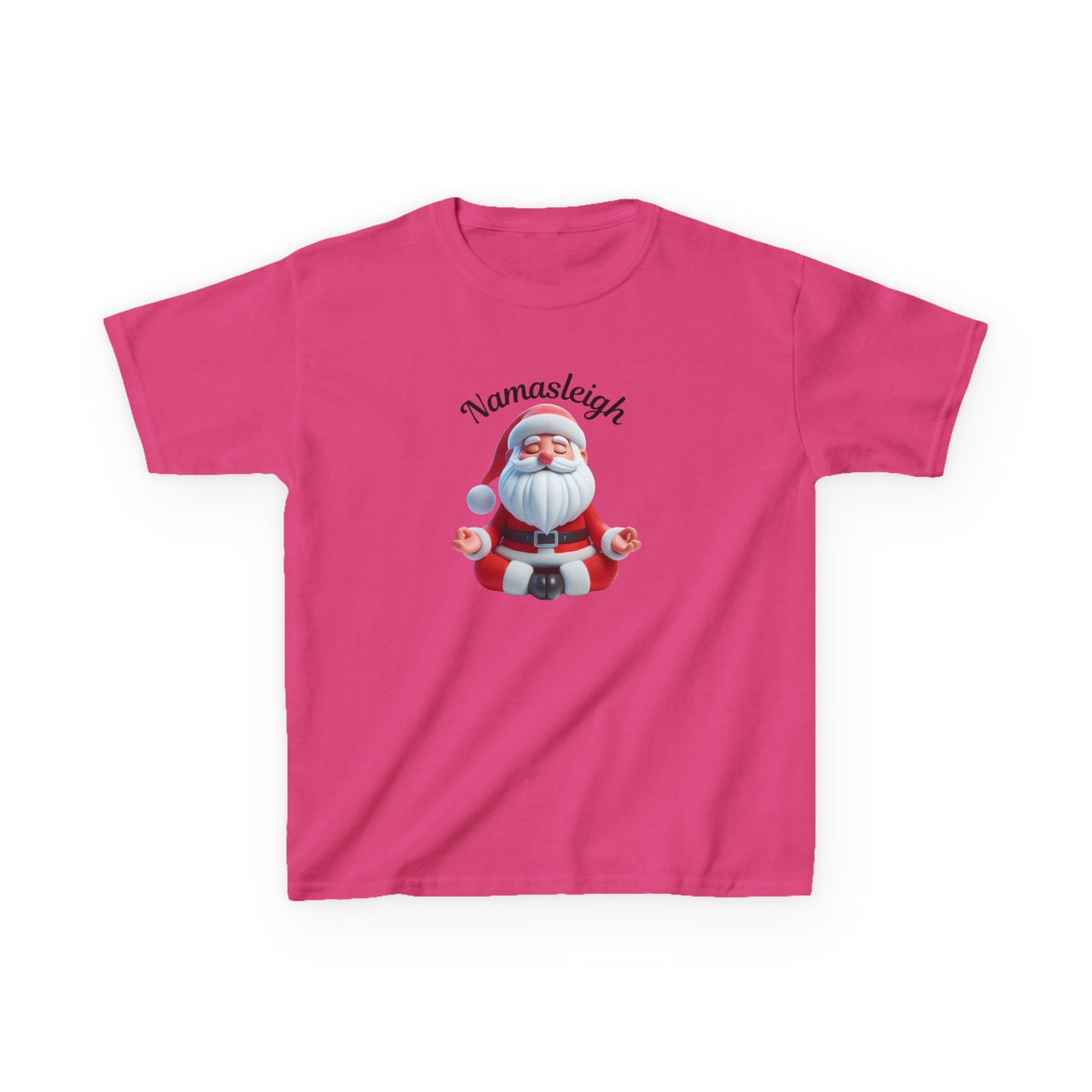 Christmas Santa Namasleigh Kids Tee Shirt, Santa Meditation Kids T-shirt, Holiday Kids Clothing, Festive Children's Apparel, Christmas Gift