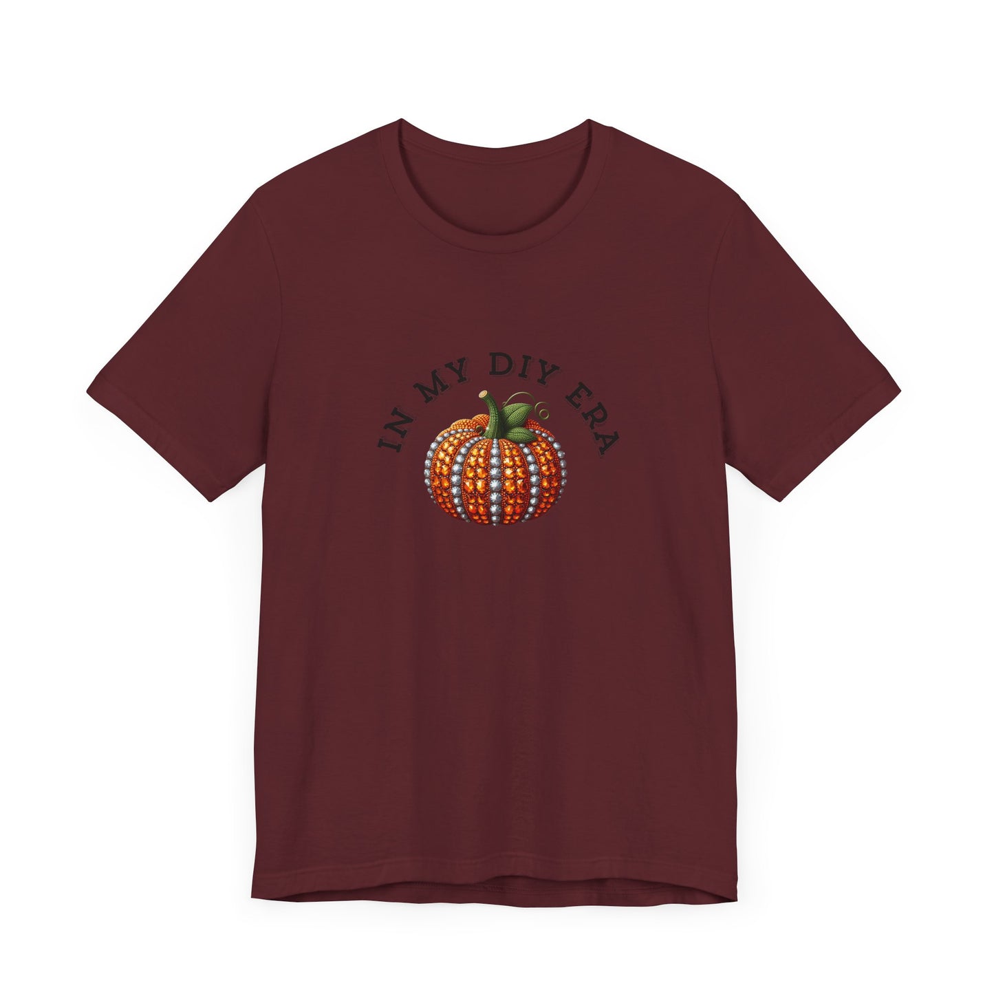 Fall DIY Pumpkin Tee, Autumn Shirt, Halloween T-Shirt, Crafting Gift, Unisex Short Sleeve Tee with Pumpkin Design