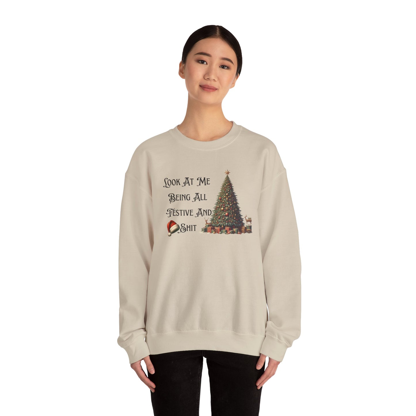 Funny Christmas Unisex Sweatshirt, Vintage Tree Design, Black Sheep Family Gift, Festive Holiday Shirt, Xmas Jumper