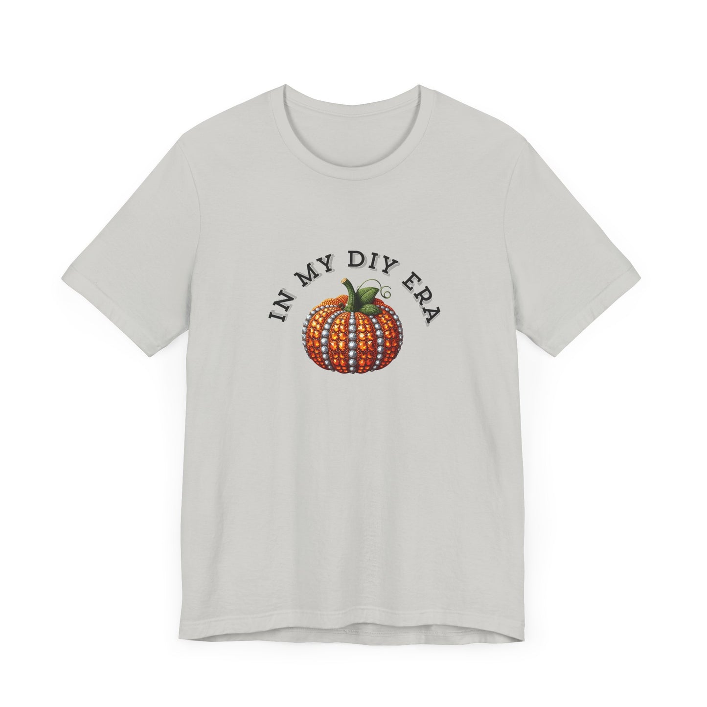 Fall DIY Pumpkin Tee, Autumn Shirt, Halloween T-Shirt, Crafting Gift, Unisex Short Sleeve Tee with Pumpkin Design