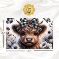Black & White Cute Highland Cow Sublimated Fridge Magnet – Decorative Kitchen Magnet