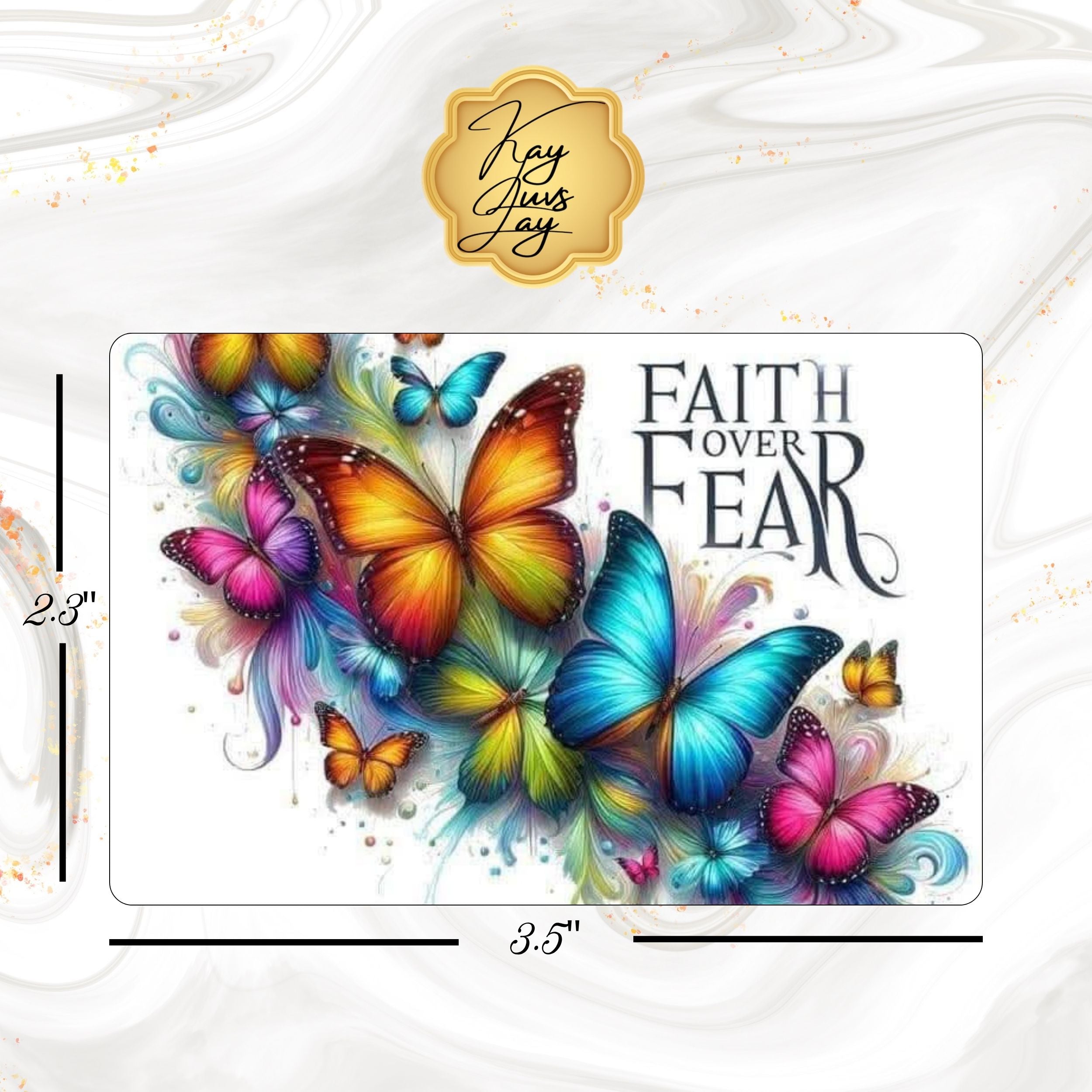 Faith Over Fear Butterfly Sublimated Fridge Magnet – Decorative Kitchen Magnet