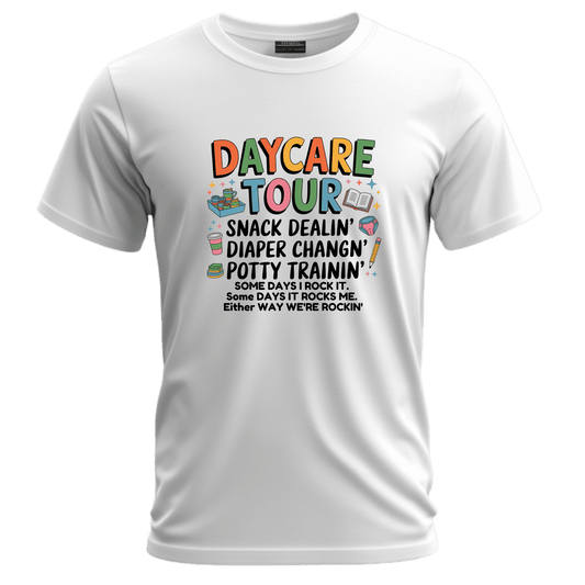 Daycare Tour Tee, Funny Parenting Shirt, Kids Caregiver Gift, Mom Life Humor Tee, Playdate Outfit, Family Reunion Apparel
