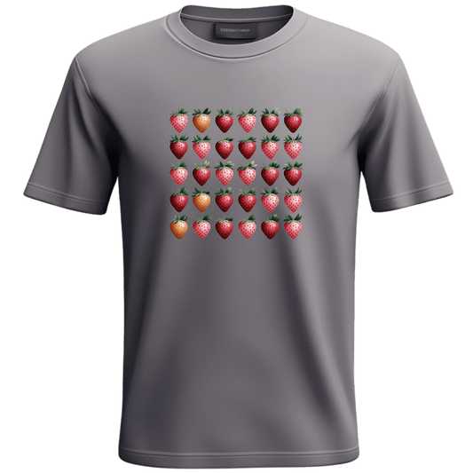 Strawberry Print Short Sleeve Tee - Fun and Fresh Summer Vibes