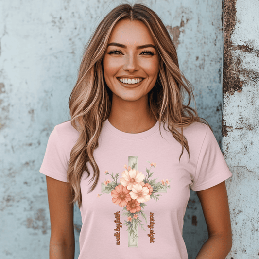 Floral Cross Unisex Jersey Tee - Faith-Inspired Design