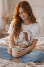 Vintage Floral Portrait T-Shirt — "Such a Time as This" Inspirational Tee