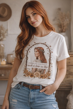 Vintage Floral Portrait T-Shirt — "Such a Time as This" Inspirational Tee