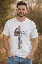 Christian Cross T-Shirt — "For God So Loved the World" Design
