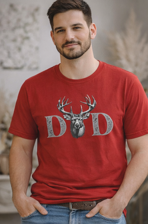 Dad Deer T-Shirt — Rustic Hunting Dad Tee, Father’s Day Gift