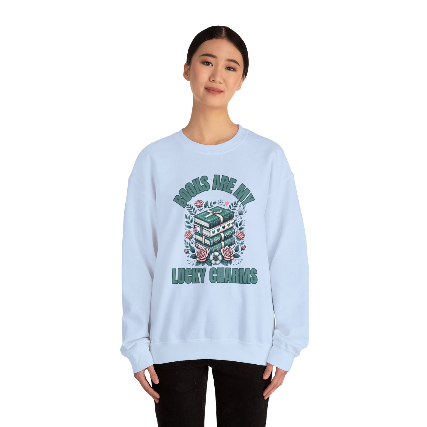 Books are My Lucky Charms S. Patrick's  Day  Crewneck Sweatshirt