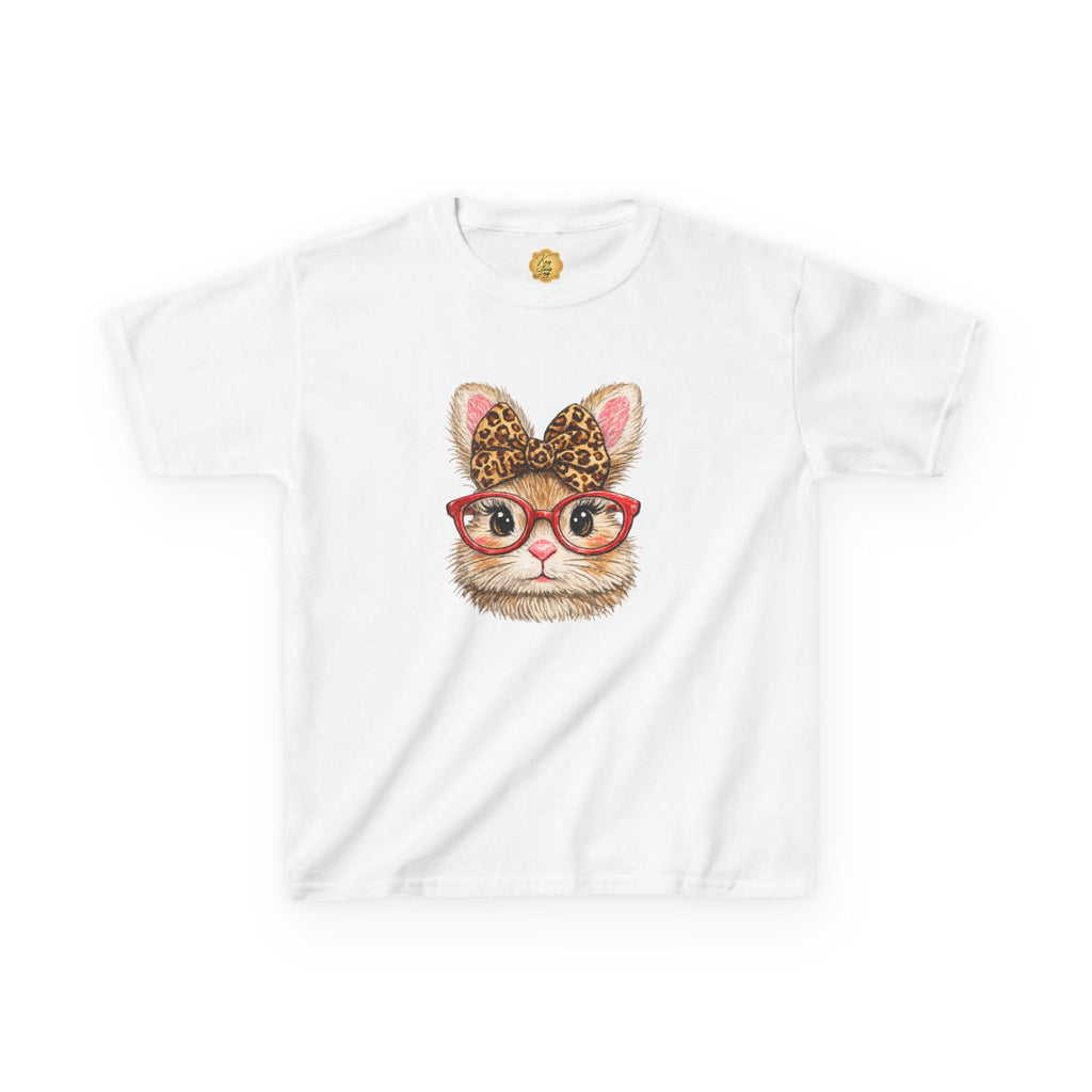 Cute Cat with Leopard Bow & Glasses Graphic