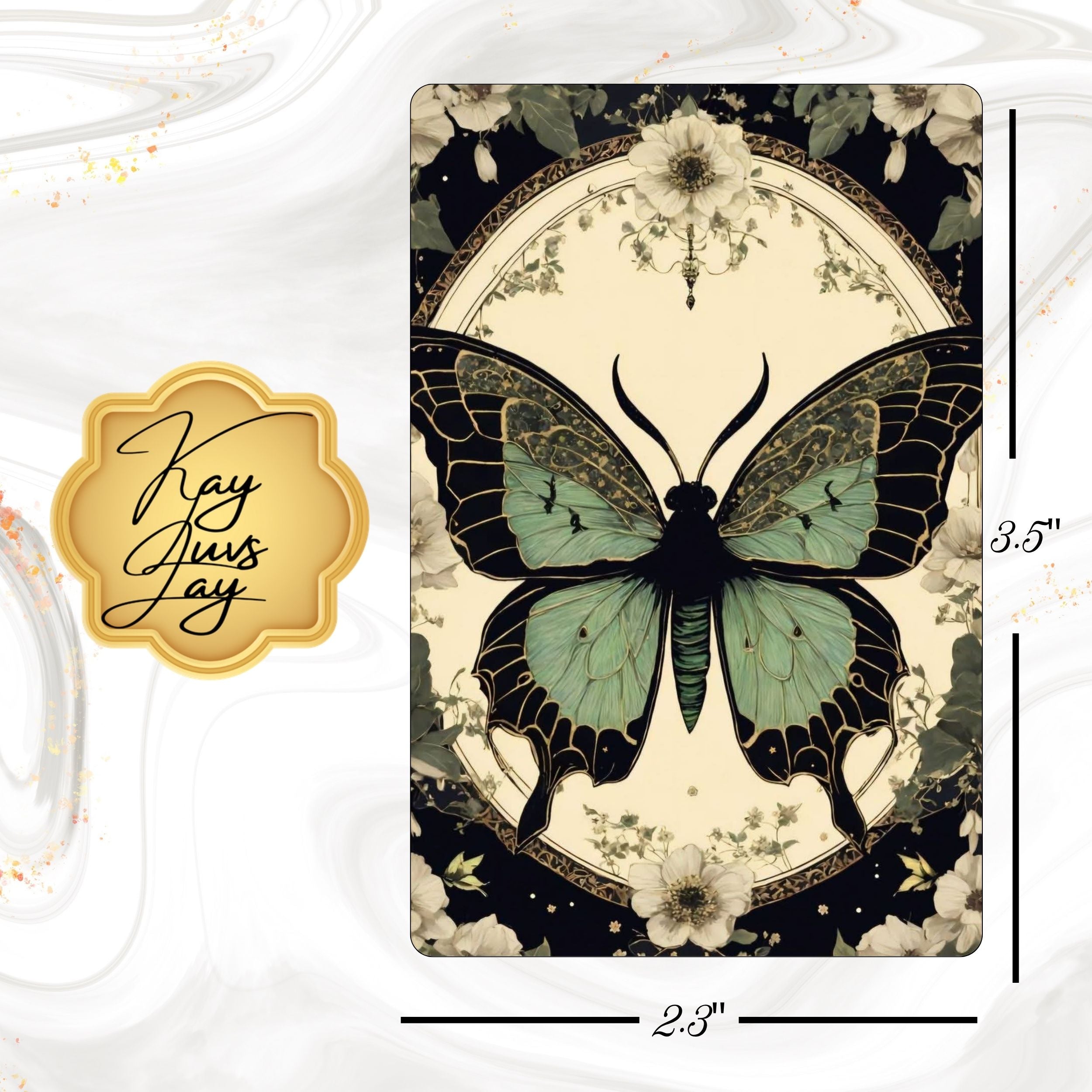 Green and Black Butterfly Sublimated Fridge Magnet – Decorative Kitchen Magnet