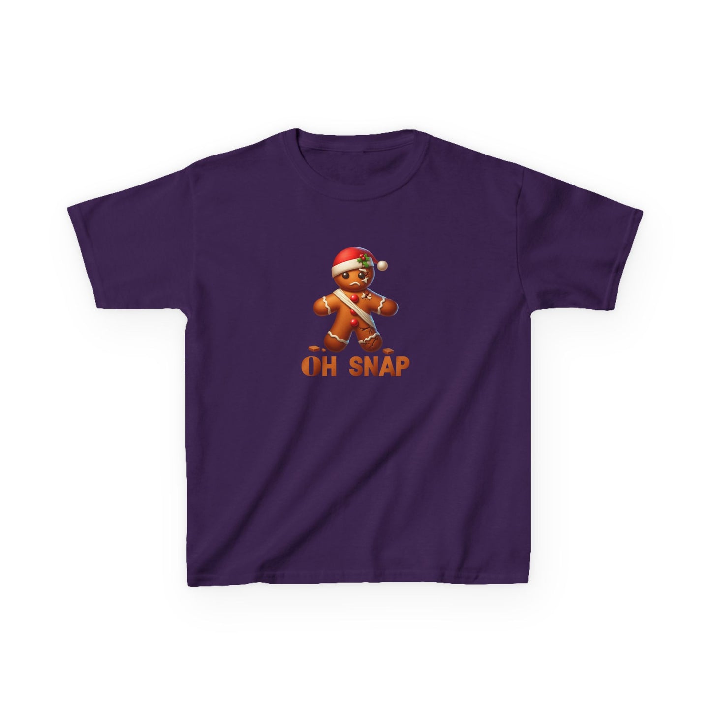 Gingerbread Oh Snap Kids Tee, Funny Holiday Shirt, Christmas Youth Top, Cookie Design Children's T-Shirt, Crack Pattern Boys Girls Gift,