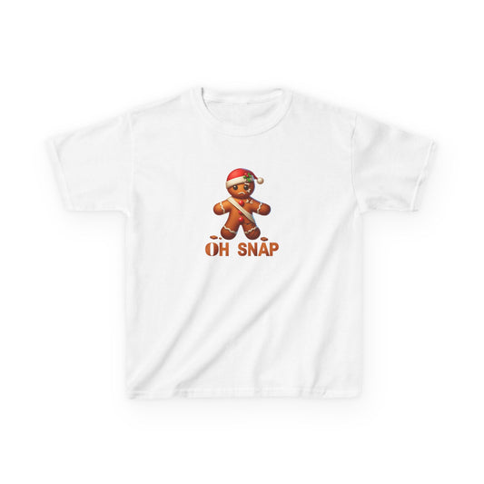 Gingerbread Oh Snap Kids Tee, Funny Holiday Shirt, Christmas Youth Top, Cookie Design Children's T-Shirt, Crack Pattern Boys Girls Gift,