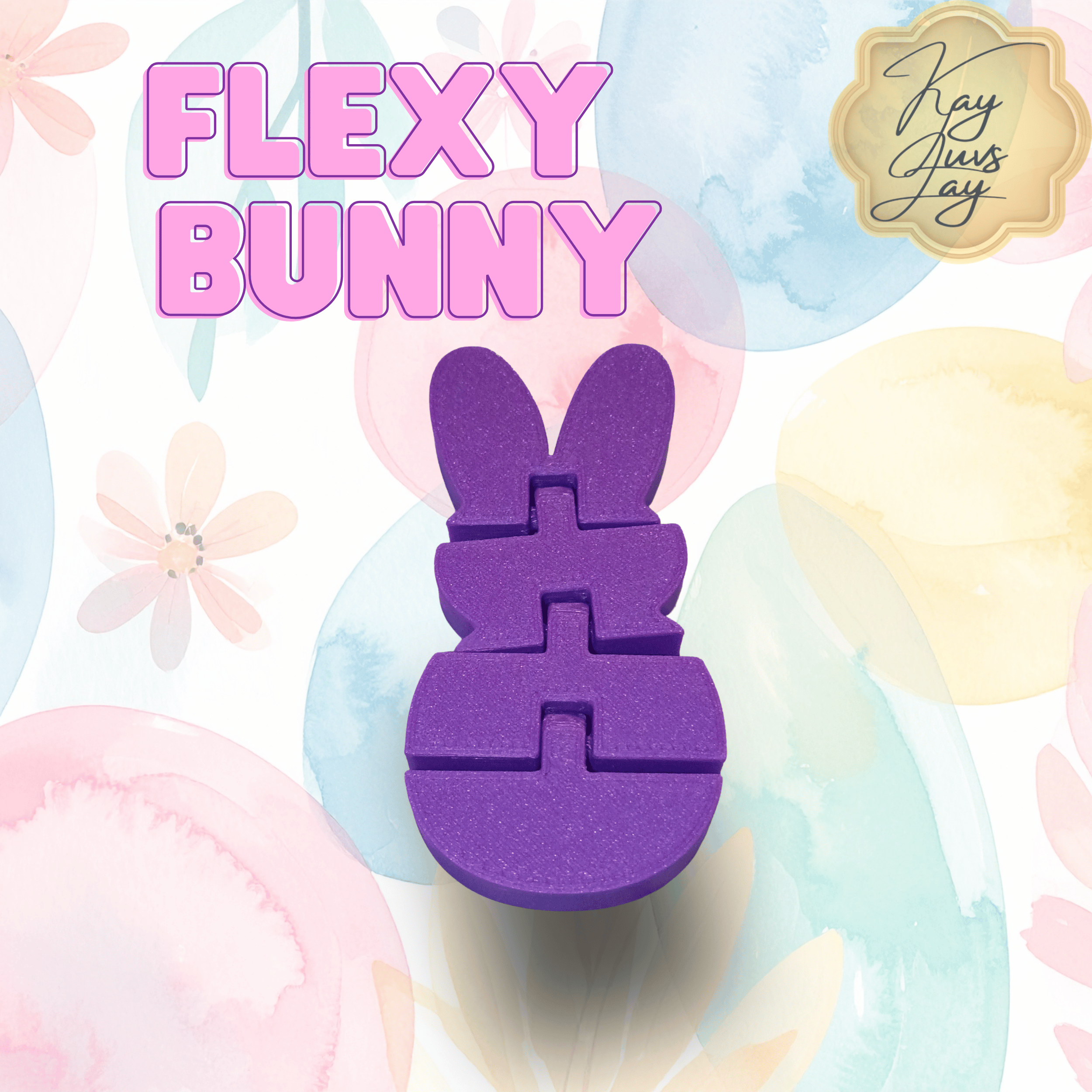 3D Printed Bunny Fidget Toy – Easter Basket Stuffer – Articulated Flexi Rabbit – Sensory Desk Toy Gift