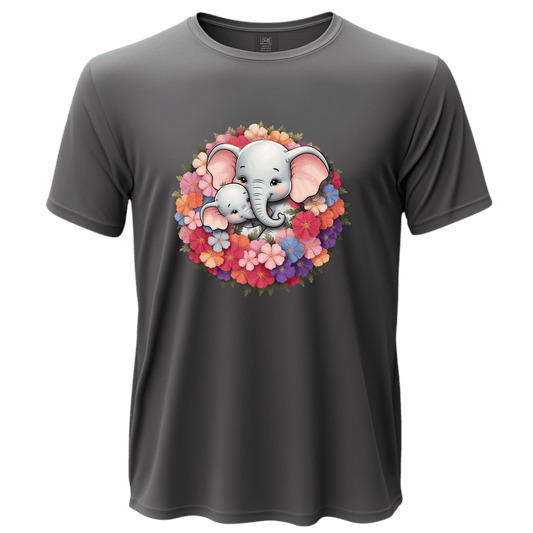 Adorable Elephant Floral Print Tee, Cute Animal Lover Shirt, Mother's Day Gift, Baby Shower Gift, Unisex Short Sleeve T-Shirt