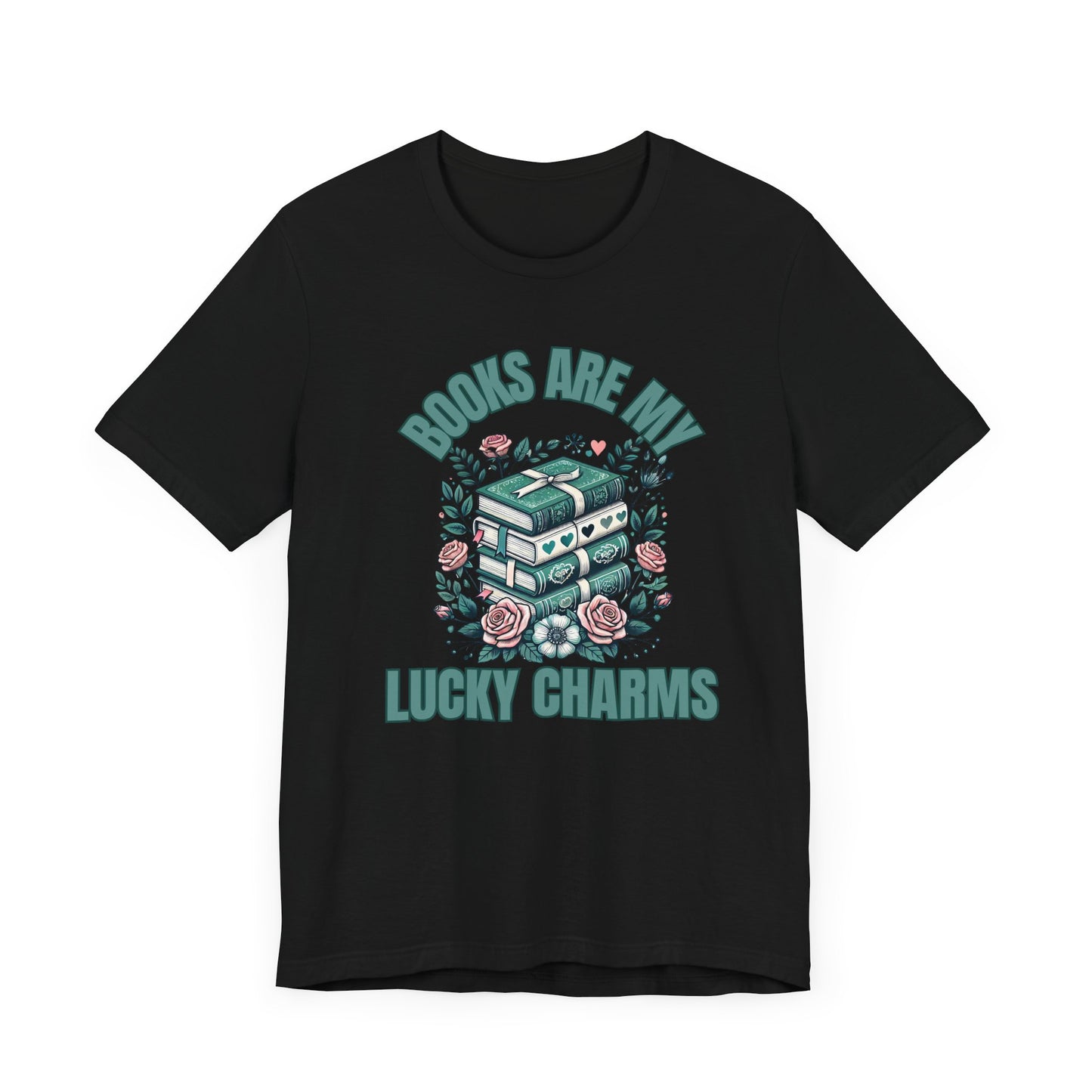 St. Patrick's Day Books are My Lucky Charms T-Shirt, Reading Bookworm Tee, Lucky Shamrock Book Lover Gift, Unisex Jersey Short Sleeve Tee